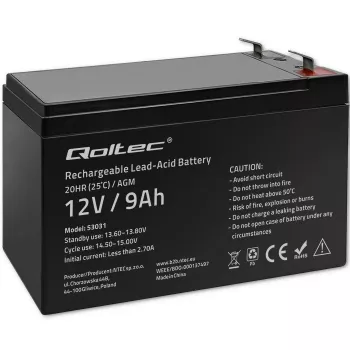 UPS-akku QOLTEC 53031 12V 9Ah vihreä, 152×94×65 mm, 2,35 kg