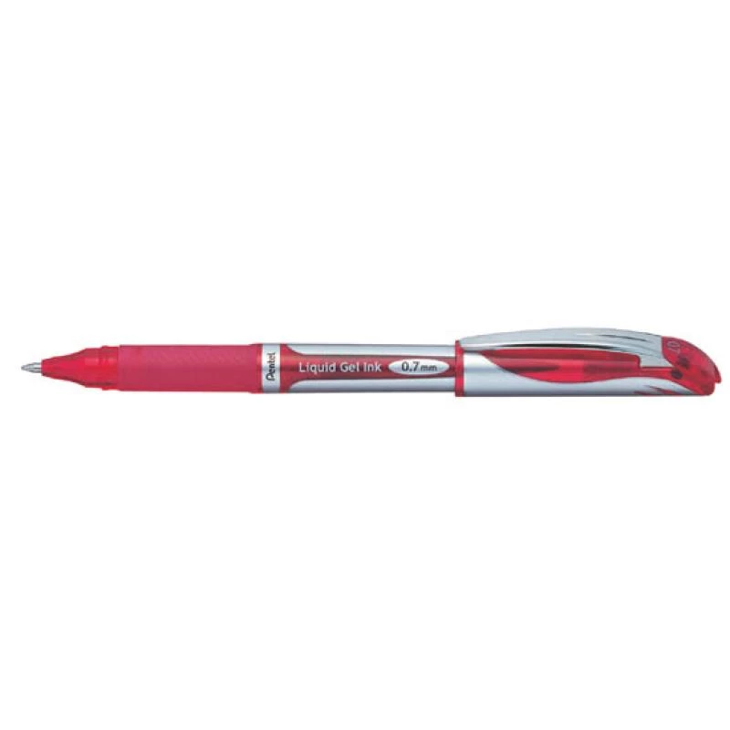 Klipsikiinnitteinen sisäänvedettävä kynä Pentel Energel XM Klick punainen