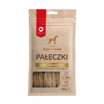 Koiranherkut MACED kalkkunatangot vihanneksilla 100 g – hypoallergeeninen luonnollinen kiinteä herkku aikuisille koirille