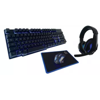 Näppäimistö ja hiiri sisältäen Rebeltec SHERMAN pelit USB QZERTY englanti musta