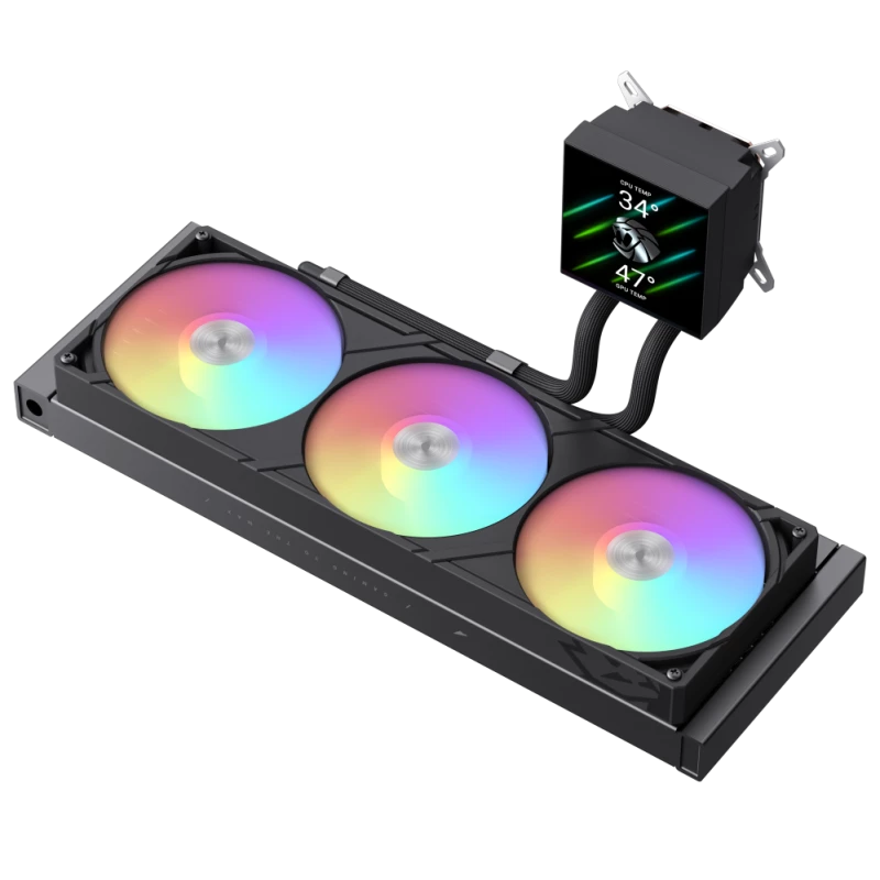 Gamemax CPU-nestekühler | GLACIER 360 LCD BK | Intel, AMD