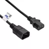 Akyga AK-PC-07A IEC C14 - IEC C13 -jatkojohto, 3x 0,75 mm², 3 m, musta