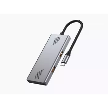 USB-keskitin Gembird 4-porttinen USB 3.2 Gen 2 Type-C -keskitin, 4x Type-A- ja Type-C-liitännät