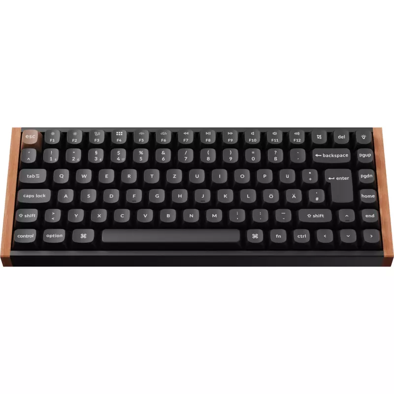 Keychron K2 HE (musta/puu, DE-asettelu, Gateron Double-Rail Magnetic Nebula, alumiinirunko)