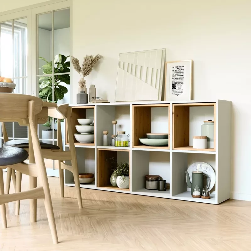 Topeshop MALAX 2X4 BIEL olohuoneen kirjahylly