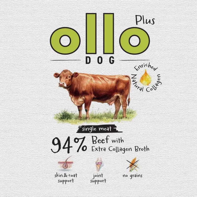 Ollo Plus kollageeni nauta 400 g koiran märkäruokapurkki
