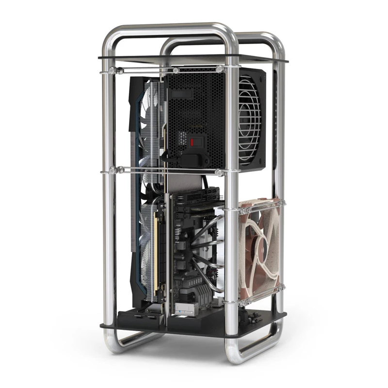 Tietokonekotelo Streacom DA6 XL Mini-ITX -kotelo - kromi