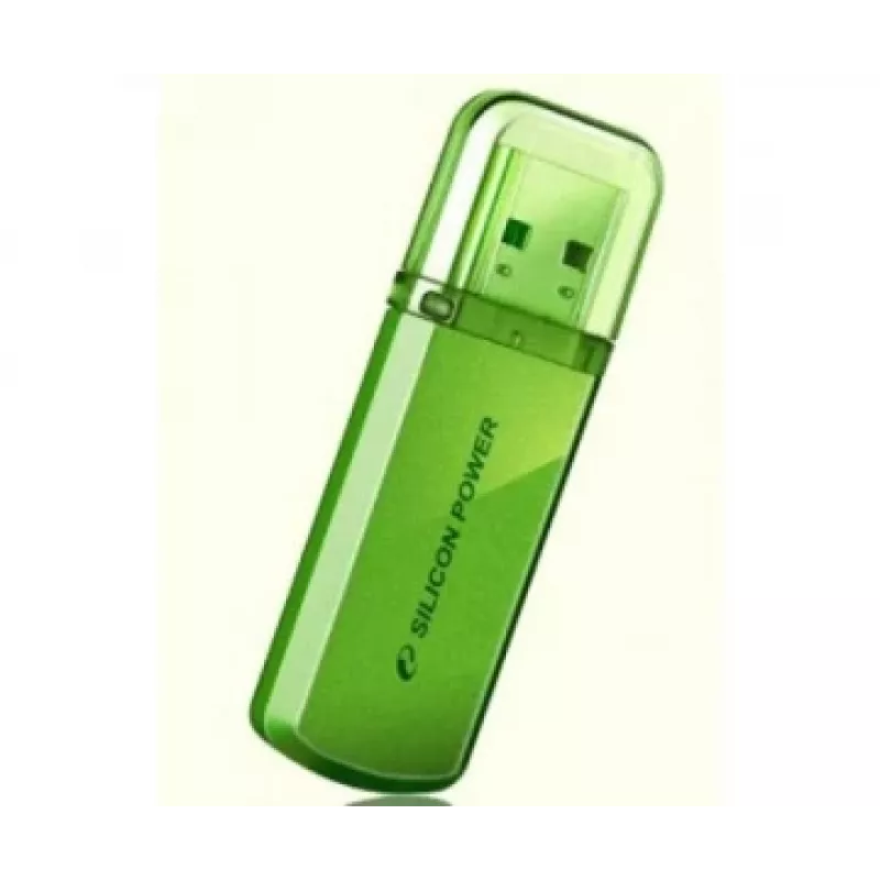 USB-muistitikku Silicon Power Helios 101 — 8 GB, USB 2.0, Type-A, vihreä, korkillinen muotoilu