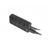 Natec Mantis 2 NHU-1557 4-porttinen USB 3.0 -hubi, USB Type-B -tulo, virtakytkimet, verkkolaite, musta