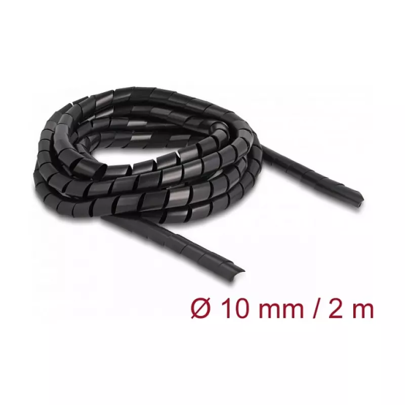 Delock joustava spiraaliputki 2 m x 10 mm musta