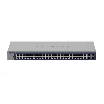 Hallittava Gigabit Ethernet -kytkin Netgear GS752TX, 48x RJ-45 10/100/1000, 10G-tuki, 1U rack, harmaa