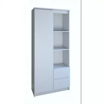 Toimiston kirjahylly Top e Shop RS-80 BILY BIEL, valkoinen lastulevy, 7 hyllytasoa, 800×350×1800 mm
