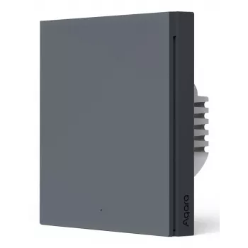 AQARA Smart -seinäkytkin H1 EU (ilman nollajohdinta, yksinkertainen keinupainike) (WS-EUK01-G), harmaa - Zigbee-seinäkytkin releellä