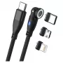 USB-kaapeli RealPower MagneticCharge 100 1m USB-C musta