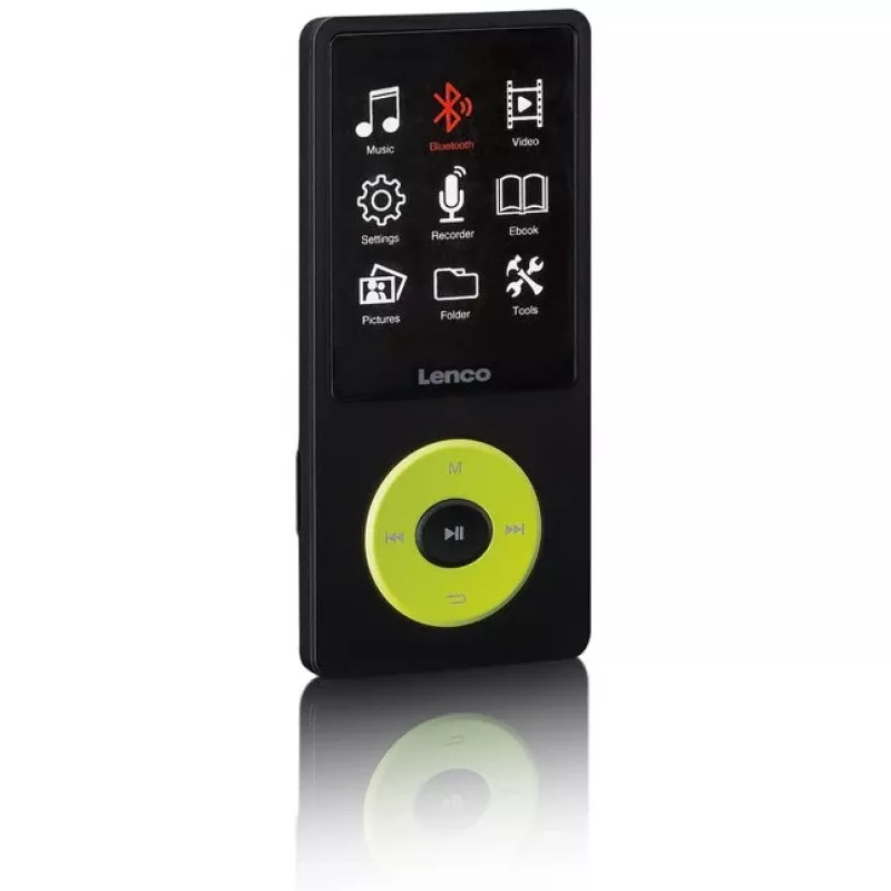 MP3-soitin Lenco Xemio-860GN 8 GB musta/limenvihreä LCD 18 h toisto