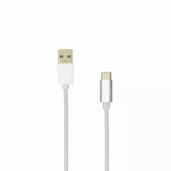Sbox USB-TYPEC-15W USB->Type-C M/M 1,5 m kokosvalkoinen
