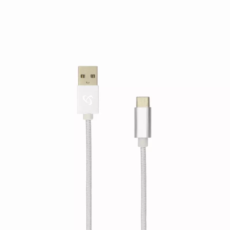 Sbox USB-TYPEC-15W USB->Type-C M/M 1,5 m kokosvalkoinen