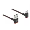 USB-kaapeli DeLOCK EASY-USB 2.0 Type-A-uros / Type-C-uros, kulma, 0,5 m, musta