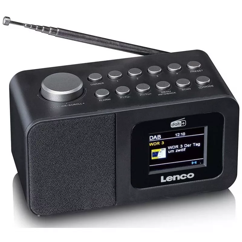 Lenco CR-625BK DAB+/FM-radiokello Bluetoothilla ja langattomalla latauksella, musta