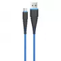 USB Micro-B -kaapeli Devia Fish 1 Series 5V 2,4A 1,5 m sininen