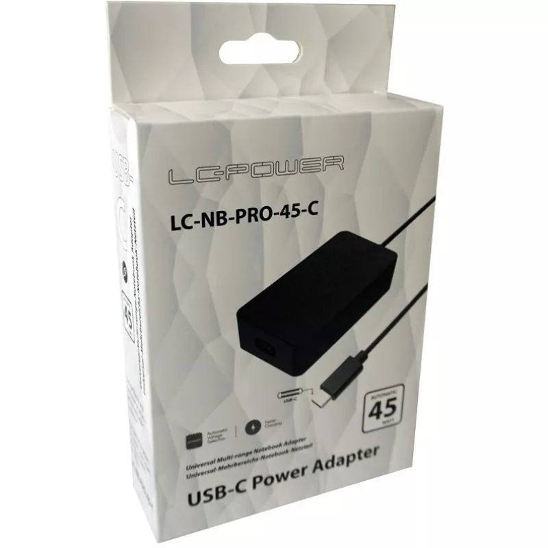 LC Power LC-NB-PRO-45-C - virtalähde - AC 110-240 V - 45 wattia - musta