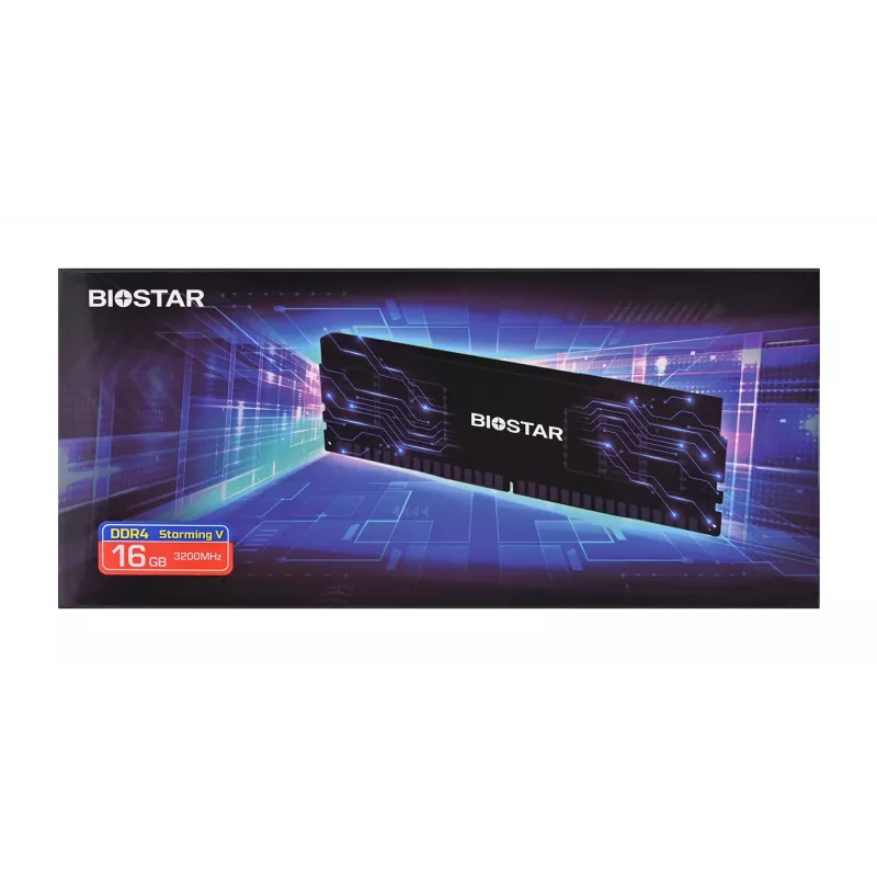 Työpöytä DDR4 RAM BIOSTAR 16GB 3200MHz jäähdytyssiilillä (malli DO32NU4H16)