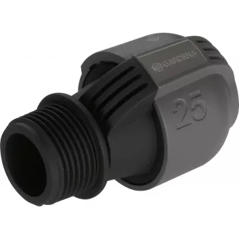 Sprinklersystem-liitin 25 mm > 1, musta liitin/harmaa