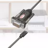 Unitek Y-1105K USB-C–RS-232-sovitin, 1,5 m, musta