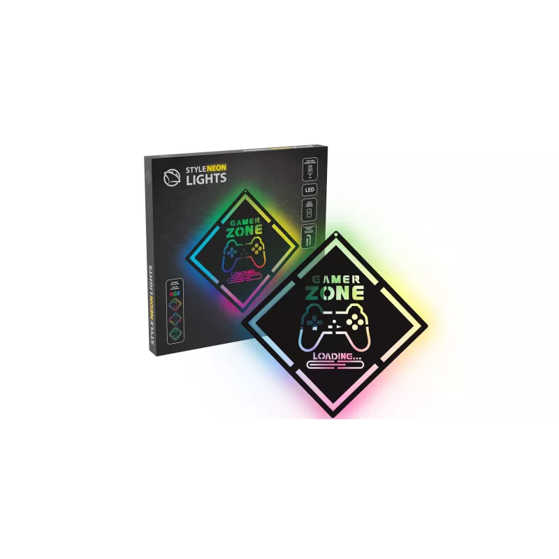 LED-neonvalo MANTA MASNL132RGB Style Neon Lights GAMER ZONE, RGB-valaistu seinäkoriste