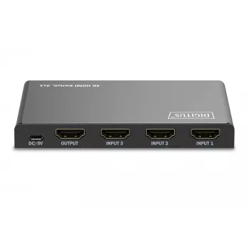 Digitus 4K HDMI-kytkin 3x1 metalli musta 18 Gbit/s