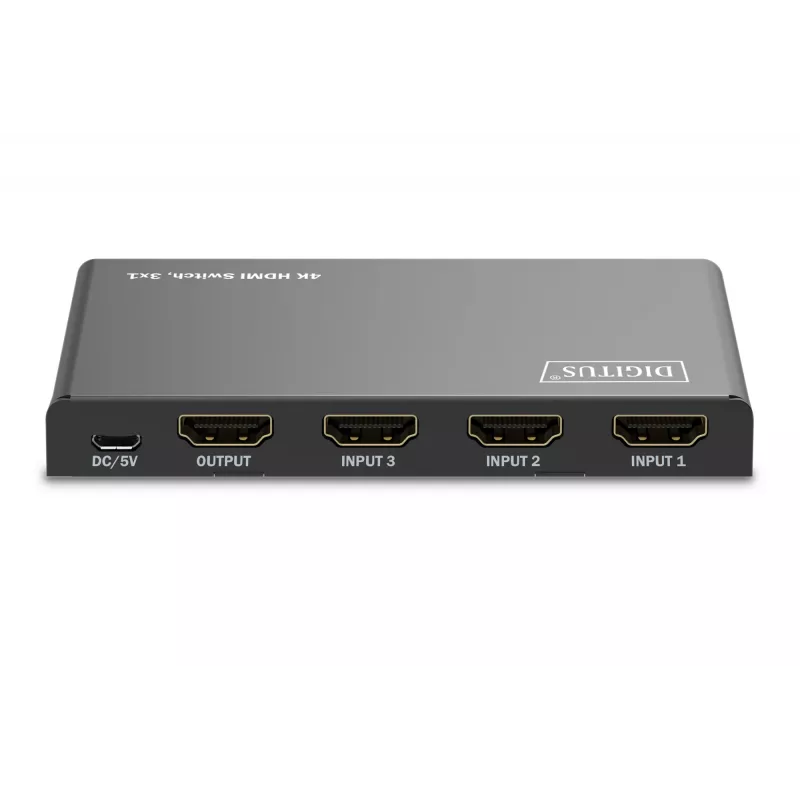 Digitus 4K HDMI-kytkin 3x1 metalli musta 18 Gbit/s