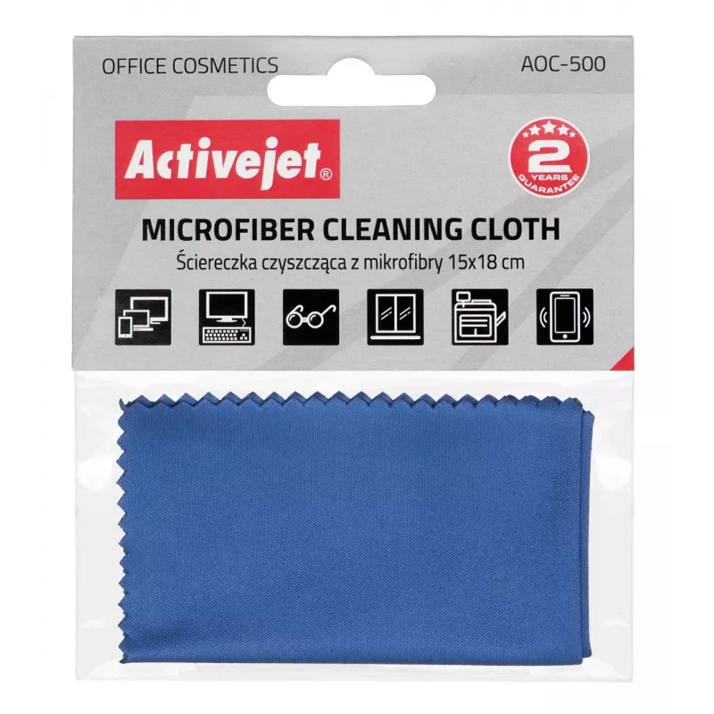 Puhdistusliina ActiveJet AOC-500 mikrofiber 15×18 cm, sormenjälkiä hylkivä, naarmuttamaton