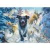Mark Fredrickson: Hundeliebe – musta labradorinkoira lumessa, palapeli 1000 palaa