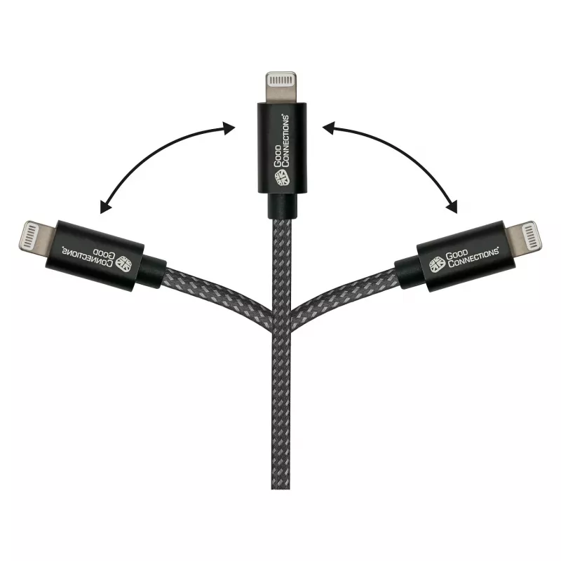 Good Connections USB 2.0 lataus- ja datakaapeli iPhone/iPad/iPod USB-C pistoke Lightning -liitäntään - korkealaatuisesti valmistettu ja virallisesti Applen ze