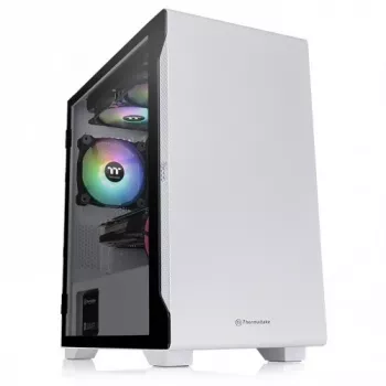 PC-kotelo Thermaltake S100 Tempered Glass Snow Edition Micro Tower valkoinen