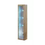 Vitriini Cama Meble VIGO 180 – seinäkiinnitteinen lasivitriini, 1800×400×300 mm, Wotan-tammi