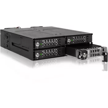 ICY DOCK - ToughArmor MB720MK-B V3 - 4x PCIe 4.0 M.2 NVMe - 4x OCuLink 1x 5,25 paikkaan mobiilikehys metalli musta avainlukolla (Tri-Mode-yhteensopiva)