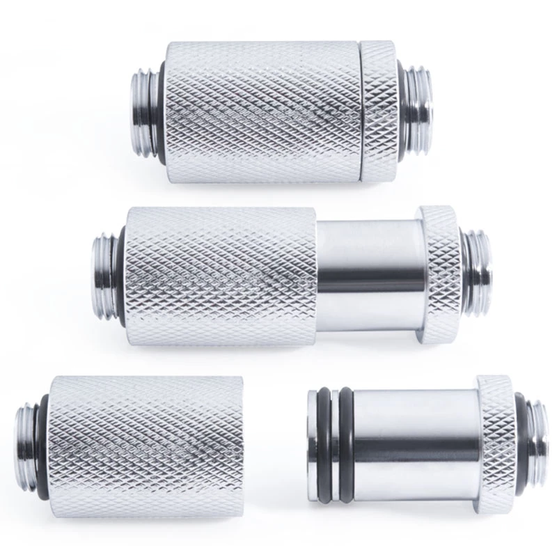 Alphacool ES D-Plug 31,5 mm, G1/4 ulkokierre – G1/4 ulkokierre, kromi