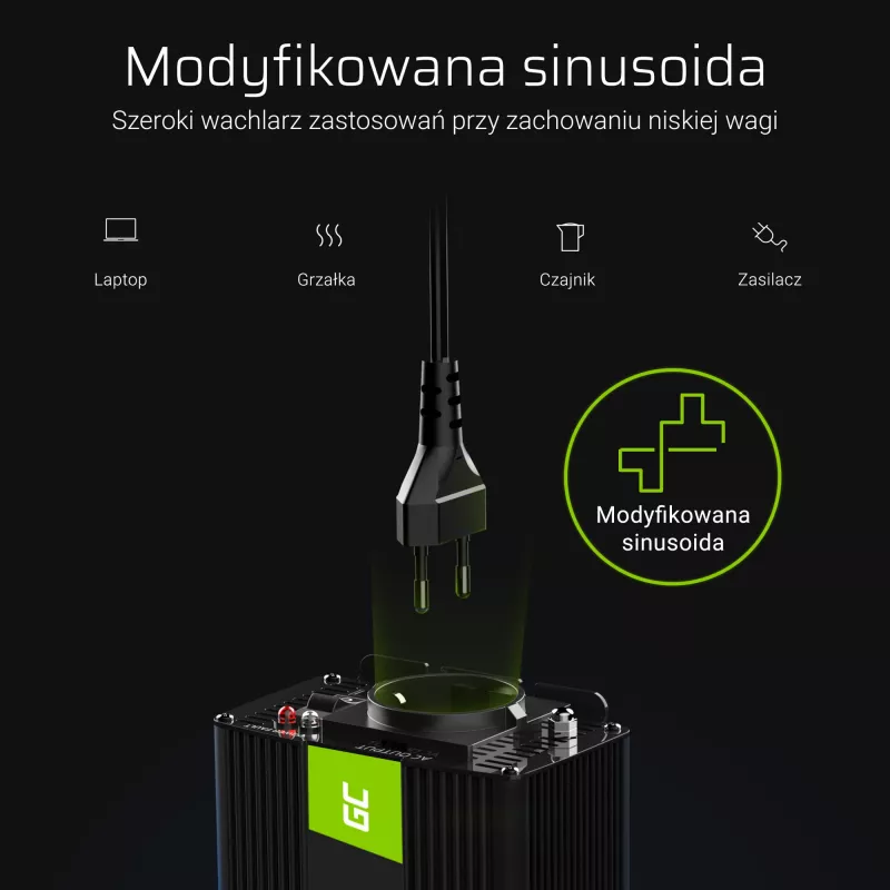 Green Cell INV08 virtalähde/invertteri ulkokäyttöön 1000 W musta