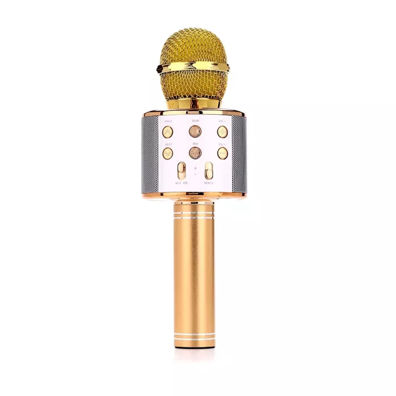 MANTA MIC10-G Gold langaton Bluetooth-karaokemikrofoni kaiuttimella
