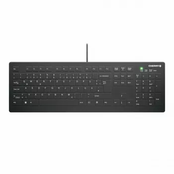 CHERRY AK-C8112 Medical USB QWERTZ saksa musta valkoinen täysikokoinen näppäimistö