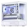 Jonsbo D200 valkoinen mATX Mid-Tower-kotelo karkaistulla lasilla ja Mini Temp -näytöllä