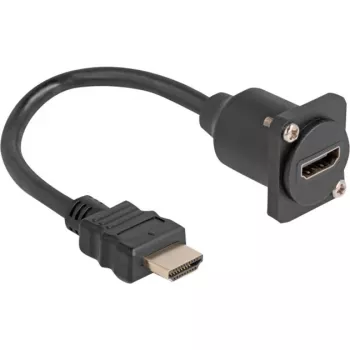 DeLOCK D-tyypin HDMI-kaapeli uros naaras musta 20 cm