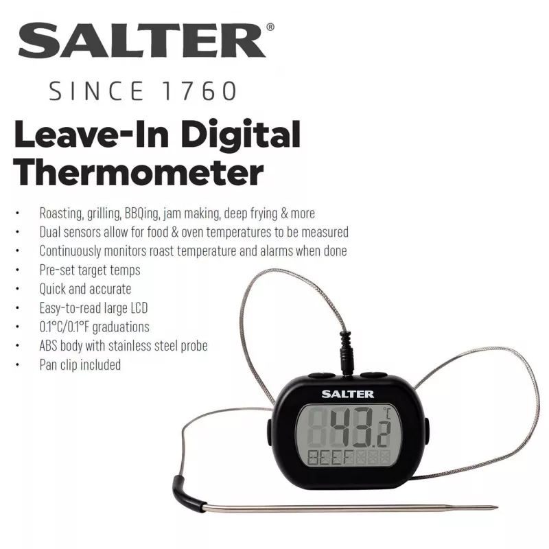Digitaalinen välitön lukema -paistolämpömittari Salter 515 BKCR, vedenpitävä, elintarvikkeille