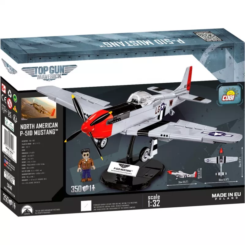 Top Gun Maverick P51D Mustang, rakennuslelu mittakaava 1:32