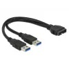 USB-kaapeli DeLOCK 0,25m USB3.0/2xUSB3.0 83910