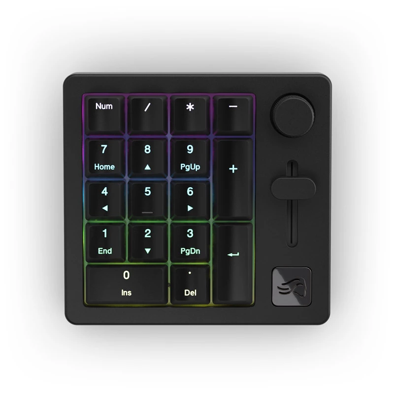 Langallinen/langaton numeronäppäimistö Triton Glorious GMMK Wireless Numpad — Fox mekaaniset kytkimet, musta