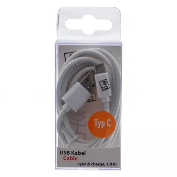 USB-kaapeli 2GO 795925 1m Micro-USB B USB C USB 3.2 Gen 1 valkoinen