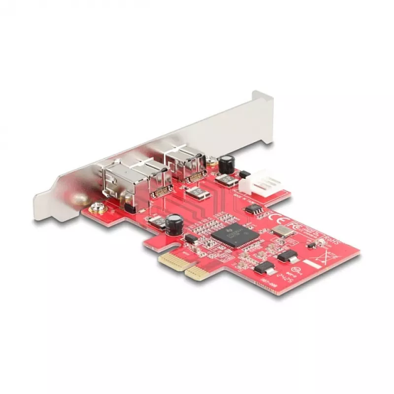 DeLOCK 90738 PCIe Firewire -sovitin sisäinen IEEE 1394 punainen