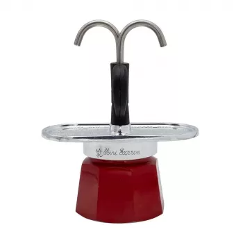 Bialetti Mini Express Magritte mokkapannu punainen, hopea